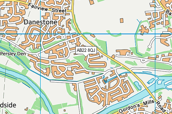 AB22 8QJ map - OS VectorMap District (Ordnance Survey) AB22 8QJ map - OS VectorMap District (Ordnance Survey)