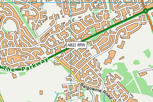 AB22 8RW map - OS VectorMap District (Ordnance Survey) AB22 8RW map - OS VectorMap District (Ordnance Survey)