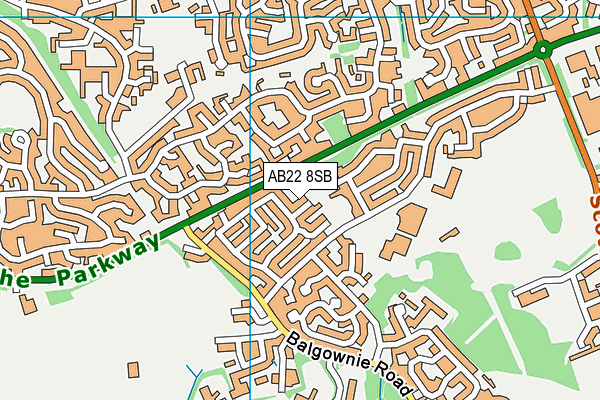 AB22 8SB map - OS VectorMap District (Ordnance Survey) AB22 8SB map - OS VectorMap District (Ordnance Survey)