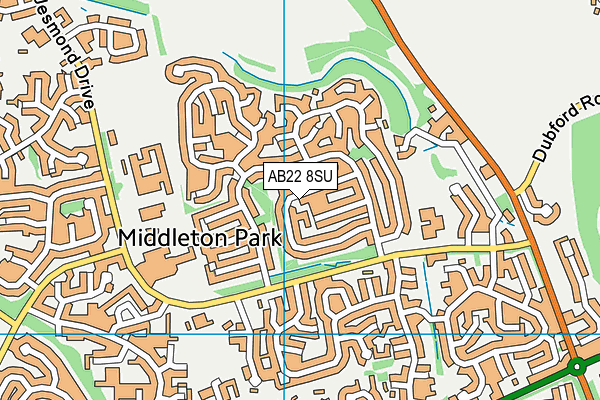 AB22 8SU map - OS VectorMap District (Ordnance Survey) AB22 8SU map - OS VectorMap District (Ordnance Survey)