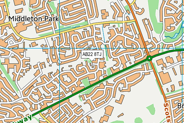 AB22 8TJ map - OS VectorMap District (Ordnance Survey) AB22 8TJ map - OS VectorMap District (Ordnance Survey)