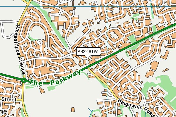 AB22 8TW map - OS VectorMap District (Ordnance Survey) AB22 8TW map - OS VectorMap District (Ordnance Survey)