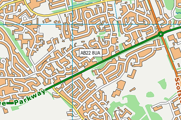 AB22 8UA map - OS VectorMap District (Ordnance Survey) AB22 8UA map - OS VectorMap District (Ordnance Survey)