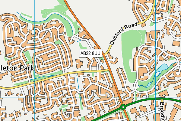 AB22 8UU map - OS VectorMap District (Ordnance Survey) AB22 8UU map - OS VectorMap District (Ordnance Survey)