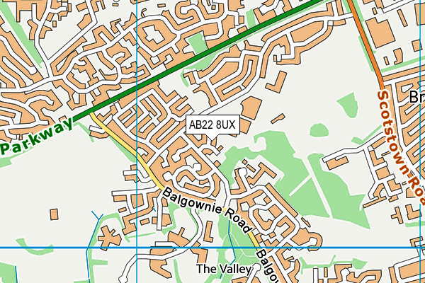 AB22 8UX map - OS VectorMap District (Ordnance Survey) AB22 8UX map - OS VectorMap District (Ordnance Survey)