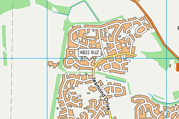 AB22 8UZ map - OS VectorMap District (Ordnance Survey) AB22 8UZ map - OS VectorMap District (Ordnance Survey)