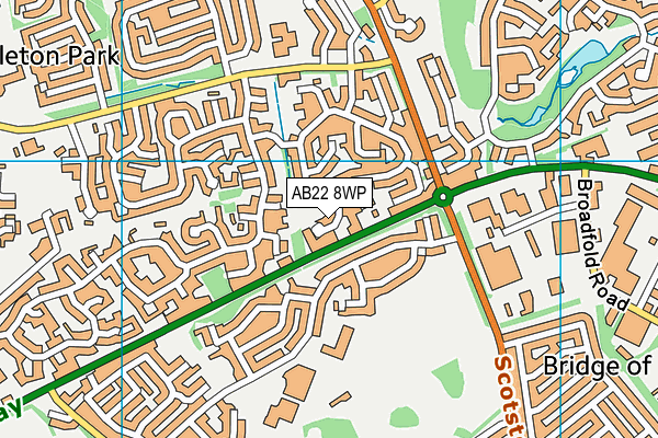 AB22 8WP map - OS VectorMap District (Ordnance Survey) AB22 8WP map - OS VectorMap District (Ordnance Survey)