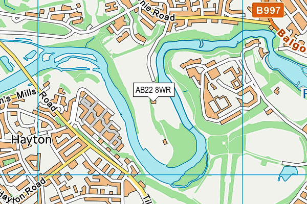 AB22 8WR map - OS VectorMap District (Ordnance Survey) AB22 8WR map - OS VectorMap District (Ordnance Survey)