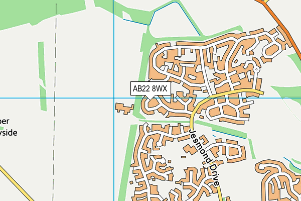 AB22 8WX map - OS VectorMap District (Ordnance Survey) AB22 8WX map - OS VectorMap District (Ordnance Survey)