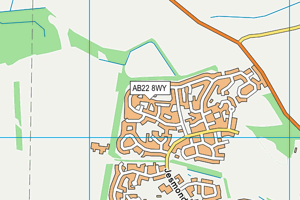 AB22 8WY map - OS VectorMap District (Ordnance Survey) AB22 8WY map - OS VectorMap District (Ordnance Survey)