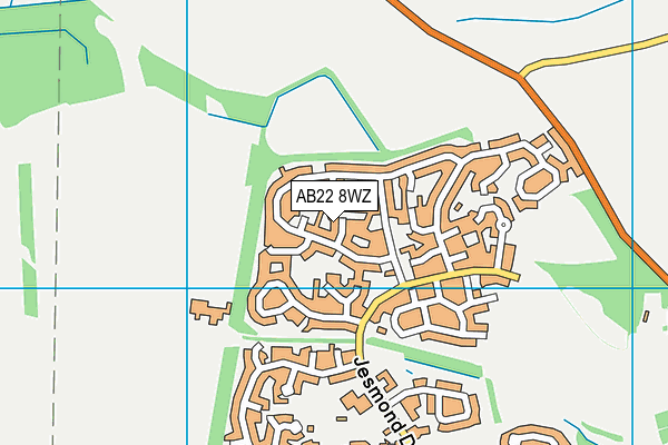 AB22 8WZ map - OS VectorMap District (Ordnance Survey) AB22 8WZ map - OS VectorMap District (Ordnance Survey)