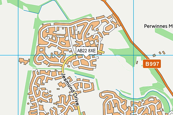 AB22 8XE map - OS VectorMap District (Ordnance Survey) AB22 8XE map - OS VectorMap District (Ordnance Survey)