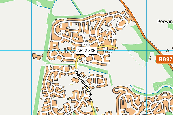 AB22 8XF map - OS VectorMap District (Ordnance Survey) AB22 8XF map - OS VectorMap District (Ordnance Survey)