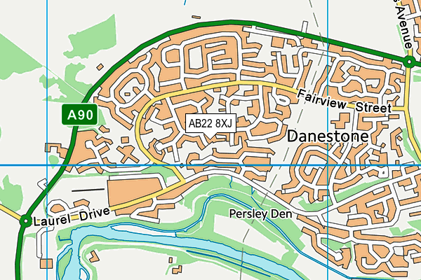AB22 8XJ map - OS VectorMap District (Ordnance Survey)