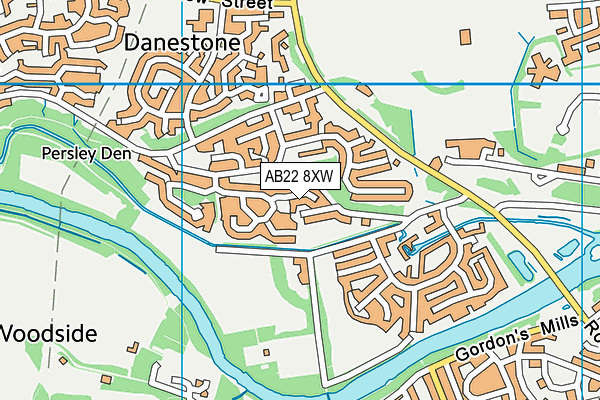 AB22 8XW map - OS VectorMap District (Ordnance Survey) AB22 8XW map - OS VectorMap District (Ordnance Survey)