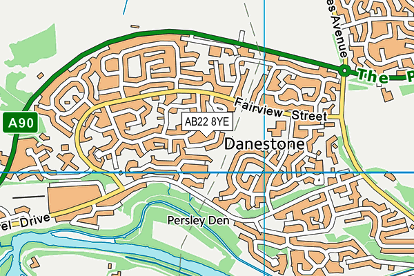 AB22 8YE map - OS VectorMap District (Ordnance Survey) AB22 8YE map - OS VectorMap District (Ordnance Survey)
