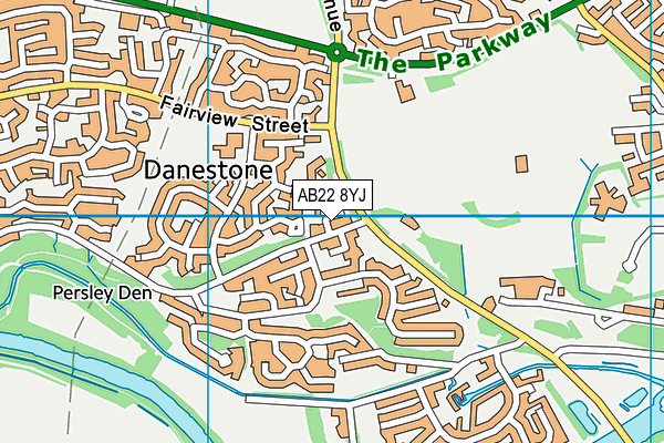 AB22 8YJ map - OS VectorMap District (Ordnance Survey) AB22 8YJ map - OS VectorMap District (Ordnance Survey)