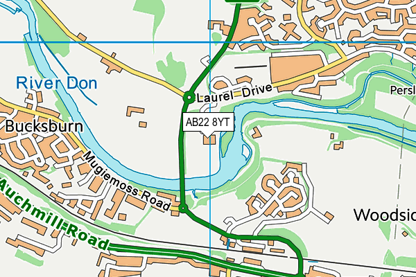 AB22 8YT map - OS VectorMap District (Ordnance Survey) AB22 8YT map - OS VectorMap District (Ordnance Survey)