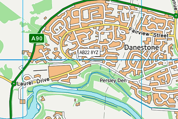 AB22 8YZ map - OS VectorMap District (Ordnance Survey) AB22 8YZ map - OS VectorMap District (Ordnance Survey)