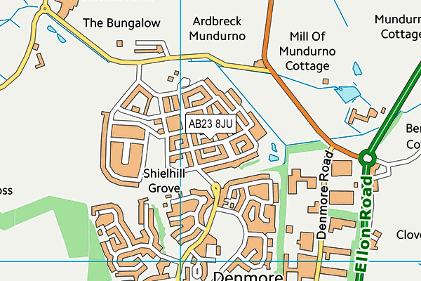 AB23 8JU map - OS VectorMap District (Ordnance Survey) AB23 8JU map - OS VectorMap District (Ordnance Survey)