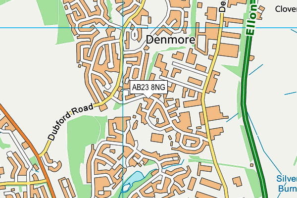 AB23 8NG map - OS VectorMap District (Ordnance Survey) AB23 8NG map - OS VectorMap District (Ordnance Survey)