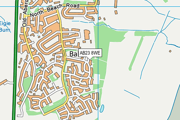 AB23 8WE map - OS VectorMap District (Ordnance Survey) AB23 8WE map - OS VectorMap District (Ordnance Survey)