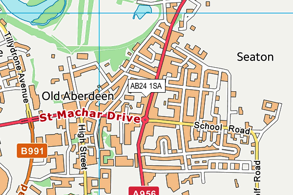 AB24 1SA map - OS VectorMap District (Ordnance Survey) AB24 1SA map - OS VectorMap District (Ordnance Survey)