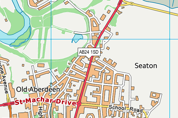 AB24 1SD map - OS VectorMap District (Ordnance Survey)