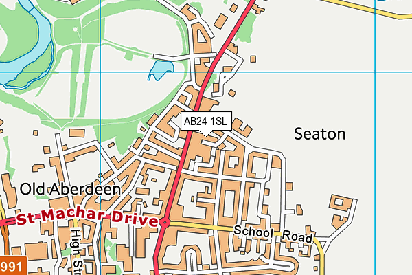 AB24 1SL map - OS VectorMap District (Ordnance Survey) AB24 1SL map - OS VectorMap District (Ordnance Survey)