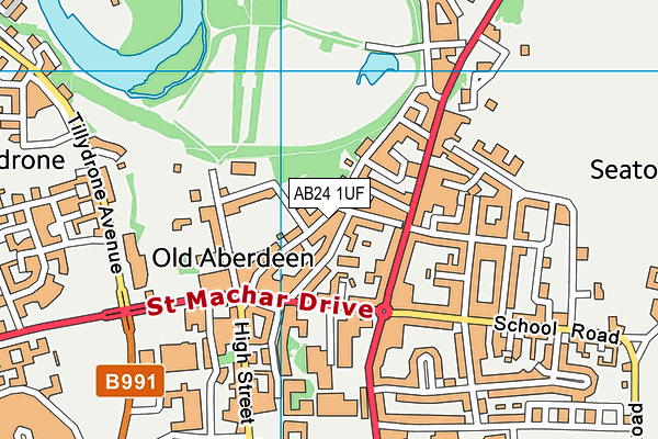 AB24 1UF map - OS VectorMap District (Ordnance Survey) AB24 1UF map - OS VectorMap District (Ordnance Survey)