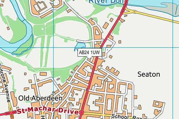 AB24 1UW map - OS VectorMap District (Ordnance Survey) AB24 1UW map - OS VectorMap District (Ordnance Survey)