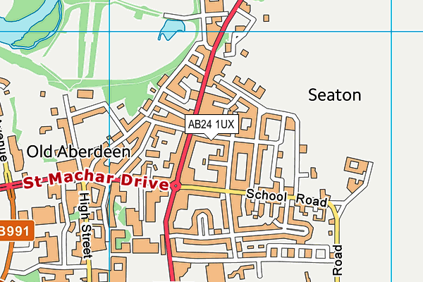 AB24 1UX map - OS VectorMap District (Ordnance Survey) AB24 1UX map - OS VectorMap District (Ordnance Survey)