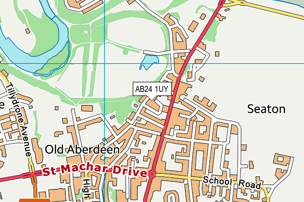 AB24 1UY map - OS VectorMap District (Ordnance Survey) AB24 1UY map - OS VectorMap District (Ordnance Survey)