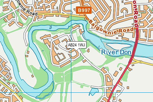 AB24 1WJ map - OS VectorMap District (Ordnance Survey) AB24 1WJ map - OS VectorMap District (Ordnance Survey)