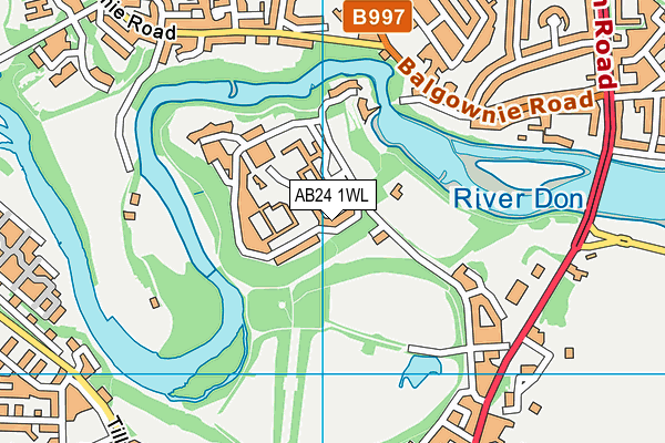 AB24 1WL map - OS VectorMap District (Ordnance Survey) AB24 1WL map - OS VectorMap District (Ordnance Survey)