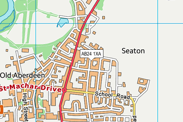AB24 1XA map - OS VectorMap District (Ordnance Survey) AB24 1XA map - OS VectorMap District (Ordnance Survey)
