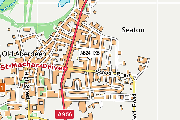 AB24 1XB map - OS VectorMap District (Ordnance Survey) AB24 1XB map - OS VectorMap District (Ordnance Survey)