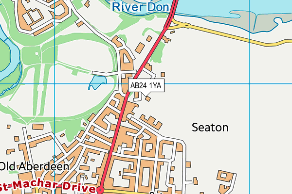AB24 1YA map - OS VectorMap District (Ordnance Survey) AB24 1YA map - OS VectorMap District (Ordnance Survey)