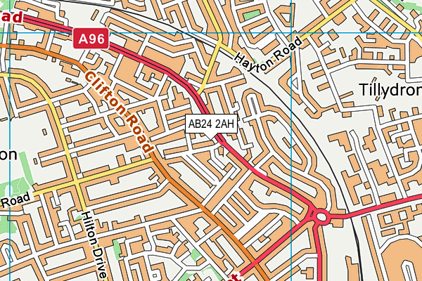 AB24 2AH map - OS VectorMap District (Ordnance Survey) AB24 2AH map - OS VectorMap District (Ordnance Survey)