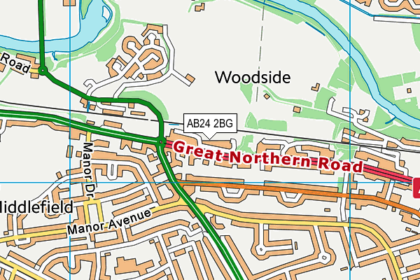 AB24 2BG map - OS VectorMap District (Ordnance Survey) AB24 2BG map - OS VectorMap District (Ordnance Survey)