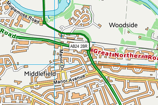AB24 2BR map - OS VectorMap District (Ordnance Survey) AB24 2BR map - OS VectorMap District (Ordnance Survey)