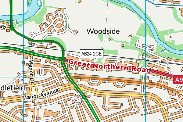 AB24 2GE map - OS VectorMap District (Ordnance Survey) AB24 2GE map - OS VectorMap District (Ordnance Survey)