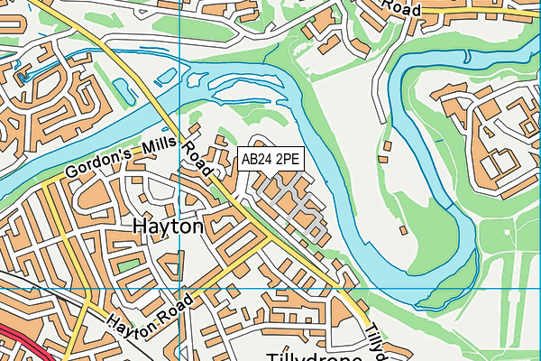 AB24 2PE map - OS VectorMap District (Ordnance Survey) AB24 2PE map - OS VectorMap District (Ordnance Survey)
