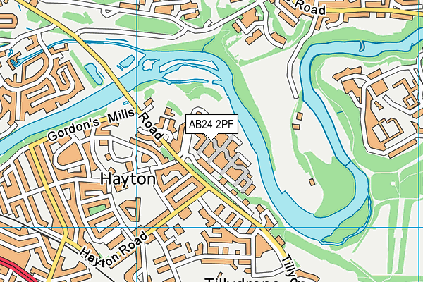AB24 2PF map - OS VectorMap District (Ordnance Survey) AB24 2PF map - OS VectorMap District (Ordnance Survey)
