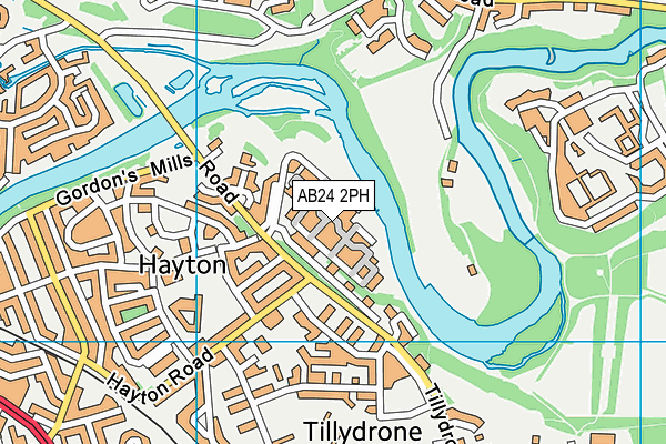 AB24 2PH map - OS VectorMap District (Ordnance Survey) AB24 2PH map - OS VectorMap District (Ordnance Survey)