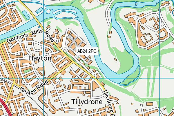 AB24 2PQ map - OS VectorMap District (Ordnance Survey) AB24 2PQ map - OS VectorMap District (Ordnance Survey)