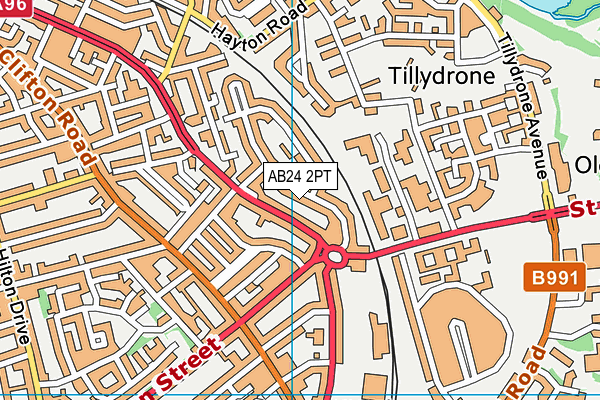 AB24 2PT map - OS VectorMap District (Ordnance Survey)