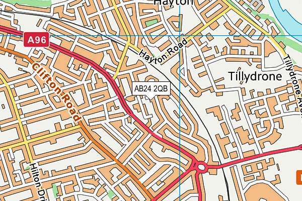 AB24 2QB map - OS VectorMap District (Ordnance Survey)