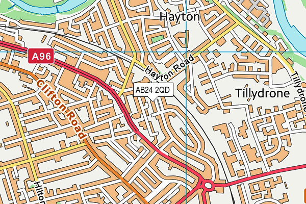 AB24 2QD map - OS VectorMap District (Ordnance Survey)