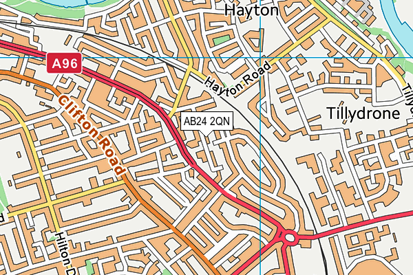AB24 2QN map - OS VectorMap District (Ordnance Survey)